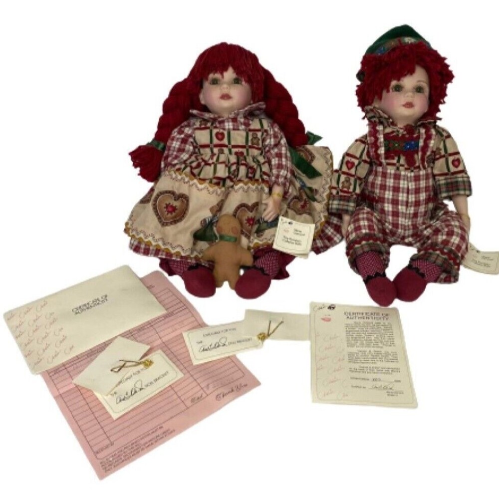 Hansel & Gretel Twins Marie Osmond  Series Porcelain 21" Dolls W/COA #2977/5000